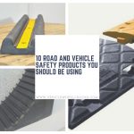 Vehicle Safety Products: Wheel Chocks, Speed Ramps and a Wall Guard.