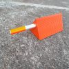 orange lightweight handled chock