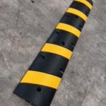 yellow and black speed bump