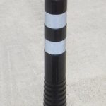 black and white flexible bollard